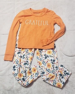 RAE DUNN Girls Snug Fit pajamas GRATEFUL Size 6 - Picture 1 of 6