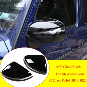 Gloss Black Side Rearview Mirror Cover For Benz G Class W463 G350 G55/63 19-2020 - Picture 1 of 10