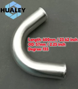 Tubo intercooler turbo de aluminio 57 mm 2,25" 135 grados L = 600 mm - Imagen 1 de 5