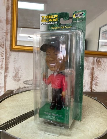 NIB Tiger Woods Bobblehead Upper Deck Collectible 2000 British Open Tiger Slam Cover