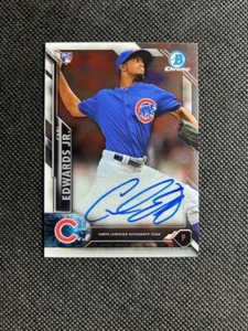 2016 Bowman Chrome Rookie Auto Carl Edwards Jr #CRA-CE Rookie Auto RC - Picture 1 of 2