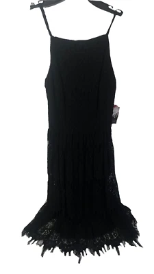 Vestido Júnior B. Darlin 5/6 Preto Renda Festa Feriado Laço Alças Traseiras $59.50 - Imagem 1 de 4