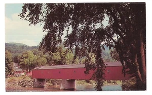 WEST CORNWALL COVERED BRIDGE Red Wood Housatonic River Connecticut Postcard CT - Picture 1 of 2