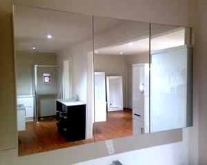 1200x720mm Pencil Edge Shaving Cabinet 3 Mirror Doors - Picture 1 of 4
