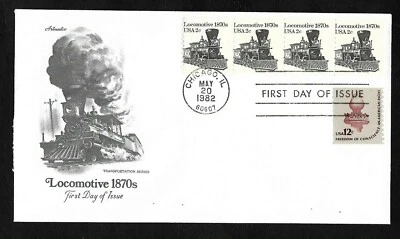 #1897A, 2c 1870's Locomotive- Artmaster FDC Coil (4)+ #1816 - Image 1 of 2