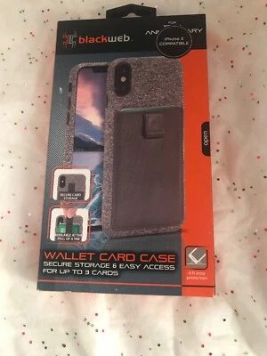 NEW Blackweb Samsung Galaxy Note 8 Wallet Card Holder Phone Case Gray Free Ship  - Image 1 of 4