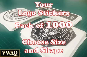 Individuelle Logo Aufkleber Big Pack 1000 Sticker Ihr Logo Design Vinyl Drucke VWAQ - Bild 1 von 3