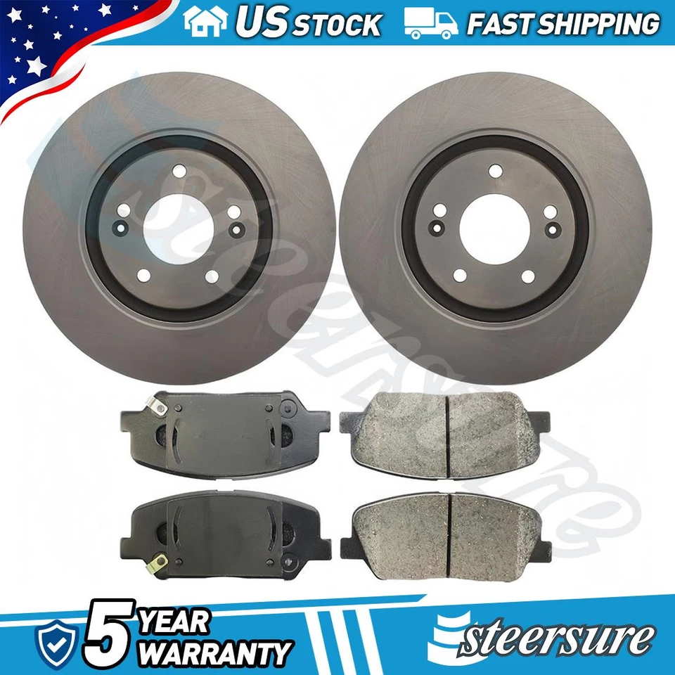 前刹车片和转子套件适用于起亚 Optima 2011 2012 2014 2.0L L4 — 第 1/1 张图片