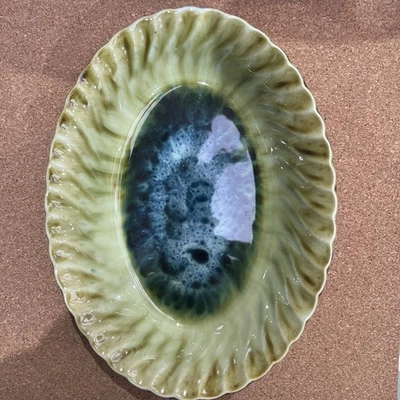 Porthmadog Pottery Dish Green Glazed Dish by A Williams Wales Signed - Image 1 of 4