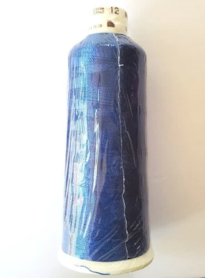 MADEIRA Viscose Rayon Classic No. 12 wt. THREAD #1134 ROYAL BLUE 2000m Cone NEW - Image 1 of 4
