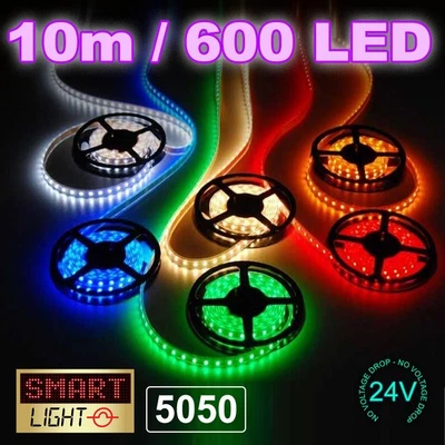 24V 5M 300 LED Strip Light Tape XMAS Cabinet Kitchen Ceiling WATERPROOF SMD 5050 - Image 1 of 4