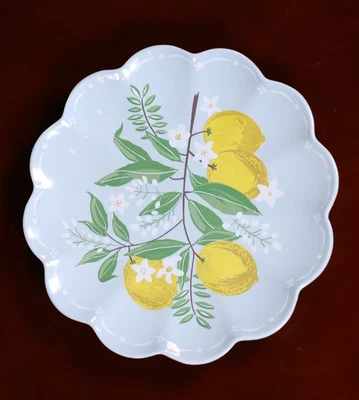 Juego de 4 platos laterales de ensalada de limones amarillos Laura Ashley floral de melamina granja Foto 1 de 4