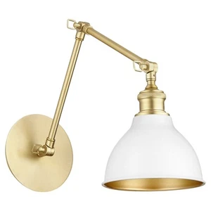 Quorum International 5392 17" Tall Wall Sconce - Aged Brass / Studio White - Picture 1 of 2