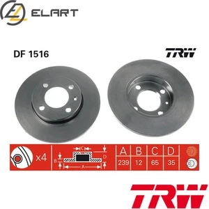 2x BRAKE DISC DF1516 FOR SEAT IBIZA/II CORDOBA/Vario TOLEDO VW GOLF/Van/III 1.6L - Picture 1 of 16