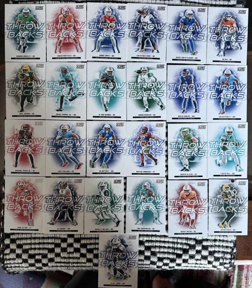 2025 Panini Score Football Throw Backs Complete 25 Player Set - Image 1 of 1