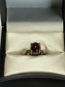 6.53 Carat Cabochon Ruby and Sterling Ring - Picture 1 of 4