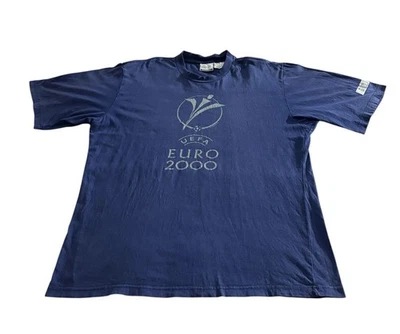 Camiseta azul vintage Adidas UEFA Euro 2000 torneo de fútbol talla 2XL Foto 1 de 4