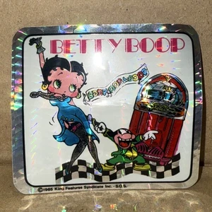 Vintage 1985 Betty Boop Dancing Sticker Jukebox Rock-ola Holographic - Picture 1 of 7