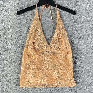 Top Fredericks of Hollywood Halter donna grande arancione pizzo babydoll fata Y2K - Foto 1 di 8
