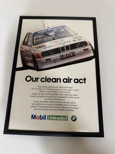 FRAMED Original E30 BMW M3 BTCC Mobil 1 Magazine Advert Poster Man Cave Retro - Picture 1 of 1