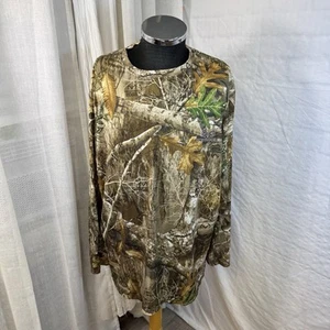 Realtree Mens Edge Camo Brown Scent Control L/S Pocket T-Shirt 2XL Outdoor Sport - Picture 1 of 11