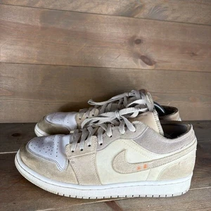nike air jordan 1 low mens size 9 shoes beige inside out basketball sneakers - Picture 1 of 8