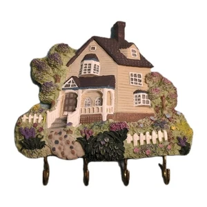 Porta llaves de pared 3D para casa de campo 4 ganchos 6,25" x 6" flor jardín - Imagen 1 de 15