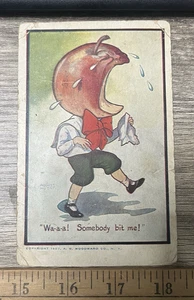Antike alte Postkarte Anthomorpher Apfel Serie 1907 lustig!  - Bild 1 von 10