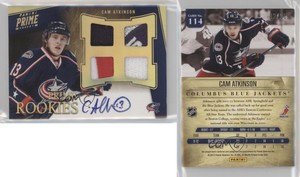 2011-12 Panini Prime Auto Gold /25 Cam Atkinson #114 Rookie Patch RC