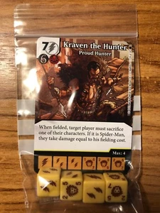 KRAVEN THE HUNTER Dice Masters 124/142 SELTEN + 4 WÜRFEL NM ENGLISCH komplettes Set - Bild 1 von 1