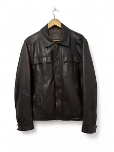 Men's Retail $2k Bally Luxury Brown Leather Jacket (M-L) - Picture 1 of 9