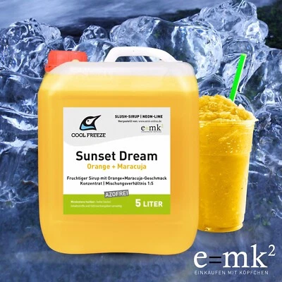 Slush Syrup Ice 5L Sunset Dream Orange Passionfruit Azo Free Concentrate Professional Ice - Image 1 of 4