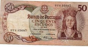 PORTUGAL P-168a.6 50 Escudos 1964 UNC Circulated Bank Note Banco de Portugal - Picture 1 of 2