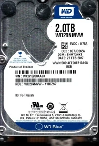 WD20NMVW-11EDZS7 S/N: WXG1E DCM: EHMT2HKB WESTERN DIGITAL 2TB THAILAND FEB 2017 - Picture 1 of 2