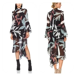 Vestido C/Meo Collective Negro Manga Larga Asimétrico Talla XS NUEVO CON ETIQUETAS - Imagen 1 de 12