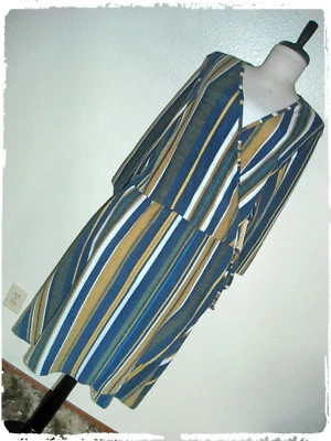 Derek Heart Mustard Vertical Striped Fuzzy Knit Wrap Style Skate Dress 3X - Image 1 of 4