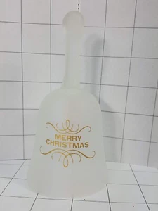 Christmas Bell Frosted Glass with gold Merry Christmas #185 - Picture 1 of 3