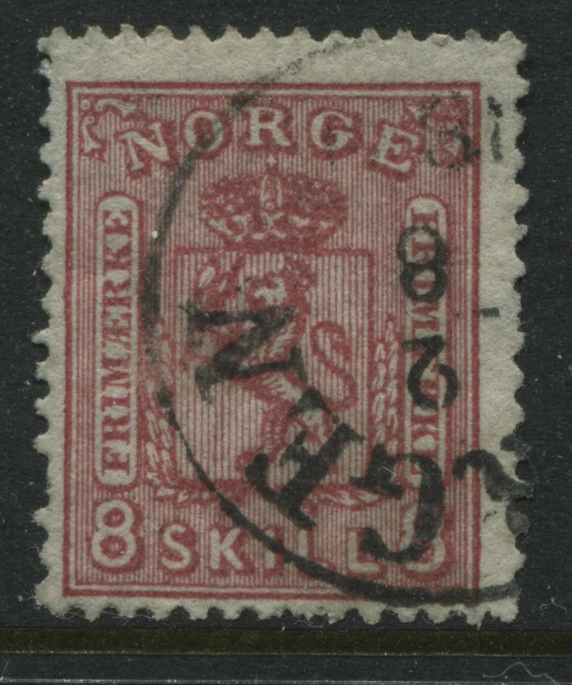 Noruega 1867 8 habilidades rosa carmín CDS usado Foto 1 de 1