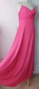 Mint Velvet Pink Occasion Button Back Maxi Dress Size 12 Pink Drape Neck New - Picture 1 of 9