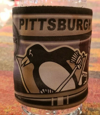 PITTSBURGH PENGUINS NEOPRENE CAN COOLER KOOZIE - Wrap-Around Style Cover