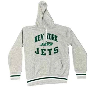 NFL "New York Jets" Embroidered Gray Hoodie Size Medium Retails $85 NWOT - Picture 1 of 4