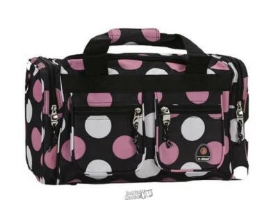 Bolso de Mano Rockland 19" Bolso Negro Multi Rosa Lunares Equipaje de Viaje Foto 1 de 2
