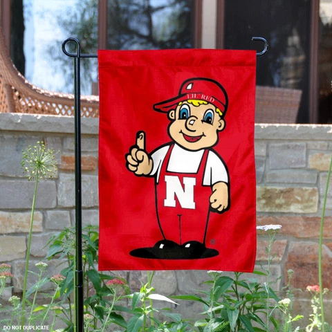 Nebraska Huskers Lil Red Mascot Garden Flag and Yard Banner Cover