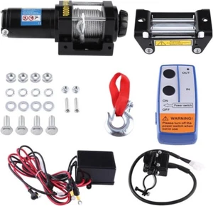 4,000 lb Winch 12V Waterproof Electric Winch, ATV/UTV Winch With Steel Cable - Picture 1 of 5