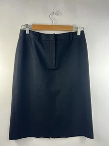 Casual Corner Women's Sz 4 Black Front Zip Midi Straight Lined Belt Loops - Picture 1 of 9