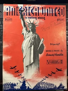 Partituras Bernard Hamblen I 1942 Segunda Guerra Mundial AMERICA UNITED - Imagen 1 de 3