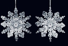 Gisela Graham Set of White 3D Snowflakes Hanging Christmas Tree Decorations