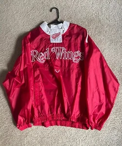 Detroit Red Wings Lightweight Windbreaker  Satin Material Pullover jacket Large - Picture 1 of 12