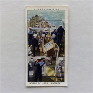 Wills Life In The Royal Navy 1 Bridge Of H.M.S. Warspite Cigarette Card (CC4)