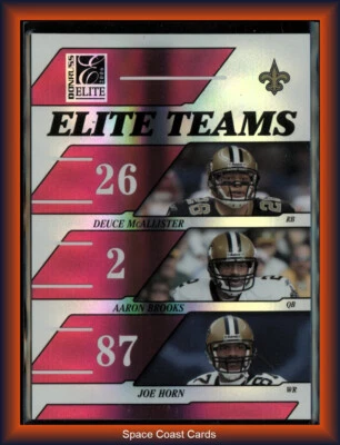 Donruss Elite Teams 2006 rojo/500 Deuce McAllister Aaron Brooks Joe Horn #ET-14 Foto 1 de 2